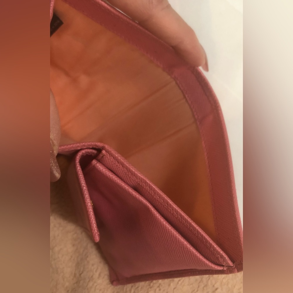 Prada Wallet (w COA Cards)  Saffiano Pink Leather Wallet - Picture 9 of 12